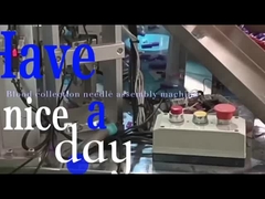 Modo de depuração da máquina de montagem de agulhas para recolha de sangue