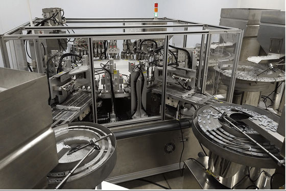 Bom preço. Máquina de montagem de tampa de aço inoxidável Prata para soldagem ultrasônica on-line