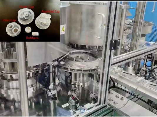 Máquina mecânica de montagem Euro Cap para tampas de plástico IV dupla dobragem de perfusão com alta precisão e alta taxa de produto qualificado