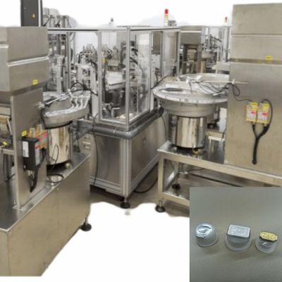 Bom preço. Máquina totalmente automática de montagem de tampas de peel-foil de perfusão de PE PP com servomotor e motor de indexação on-line